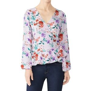 B Collection By Bobeau Louise Floral Wrap Top size Small